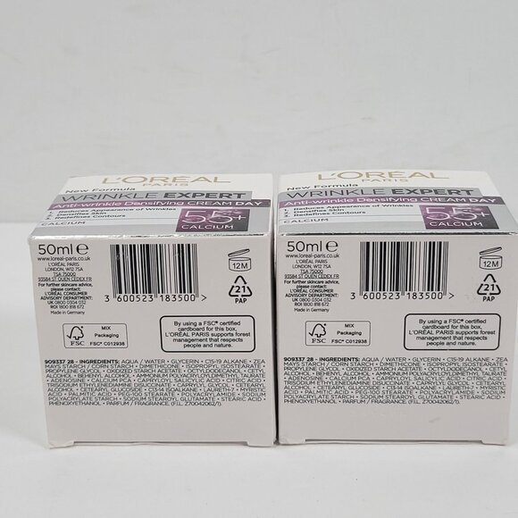 LOréal Paris Wrinkle Expert 55+ Anti-Wrinkle Densifying Cream 50ml Set of 2 NIB - Picture 5 of 5